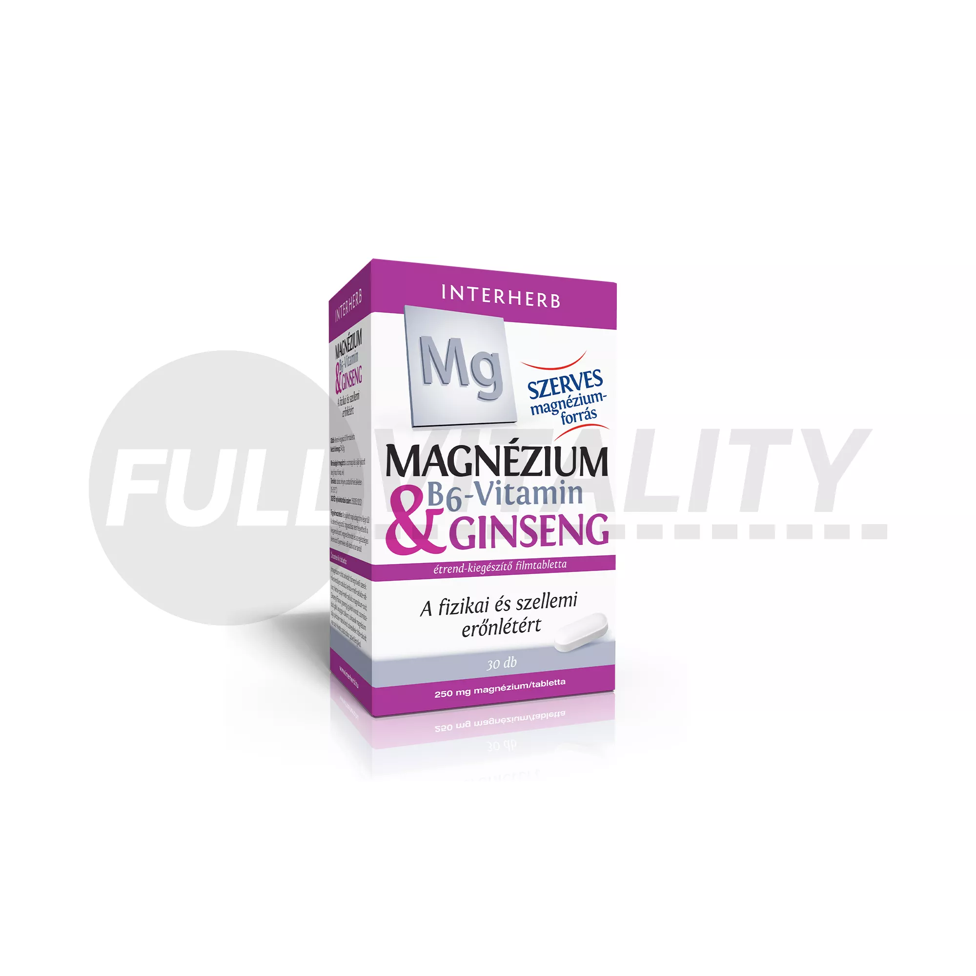 INTERHERB MAGNÉZIUM 250MG-B6-VITAMIN-GINSENG TABLETTA 30DB