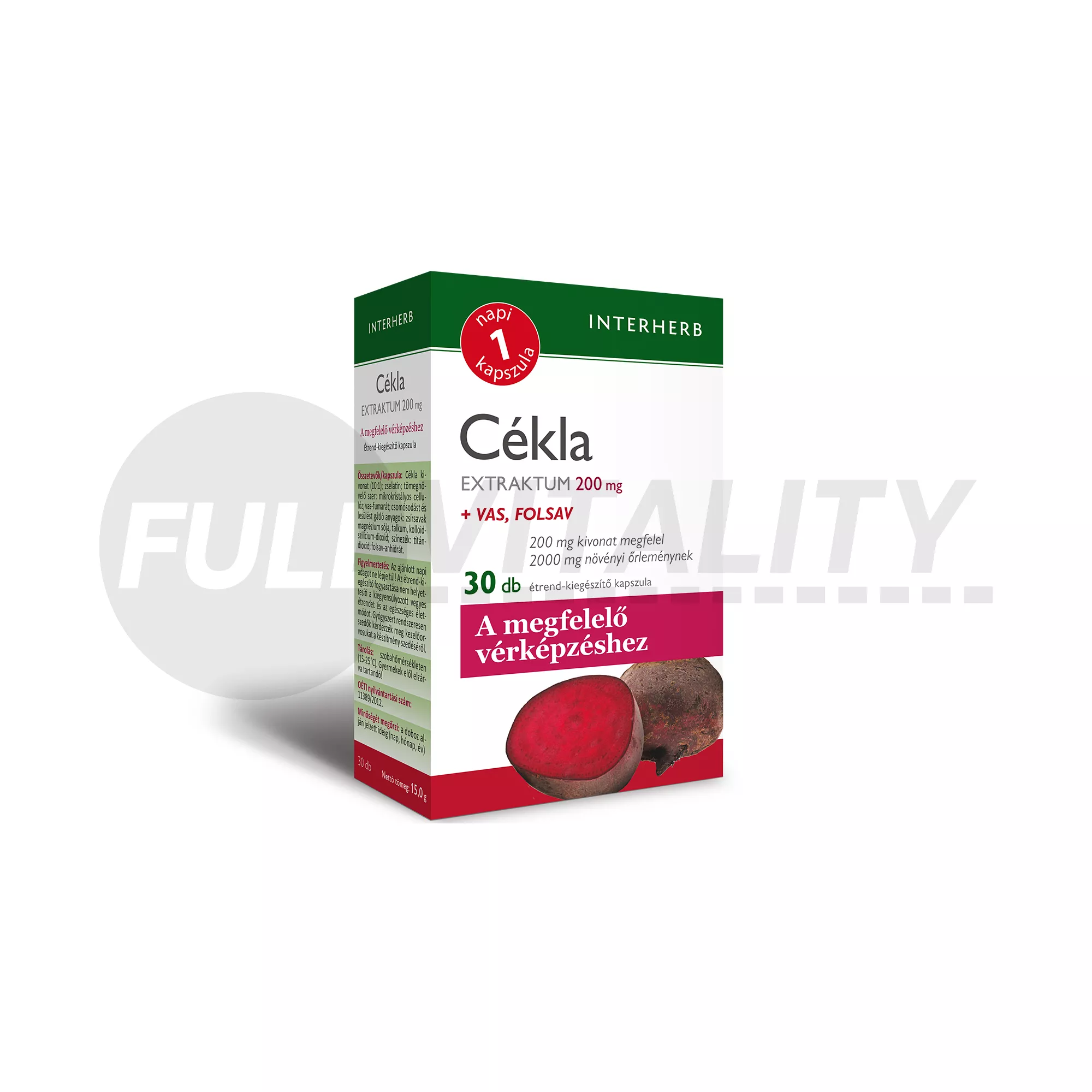 INTERHERB NAPI 1 CÉKLA EXTRAKTUM KAPSZULA 30DB