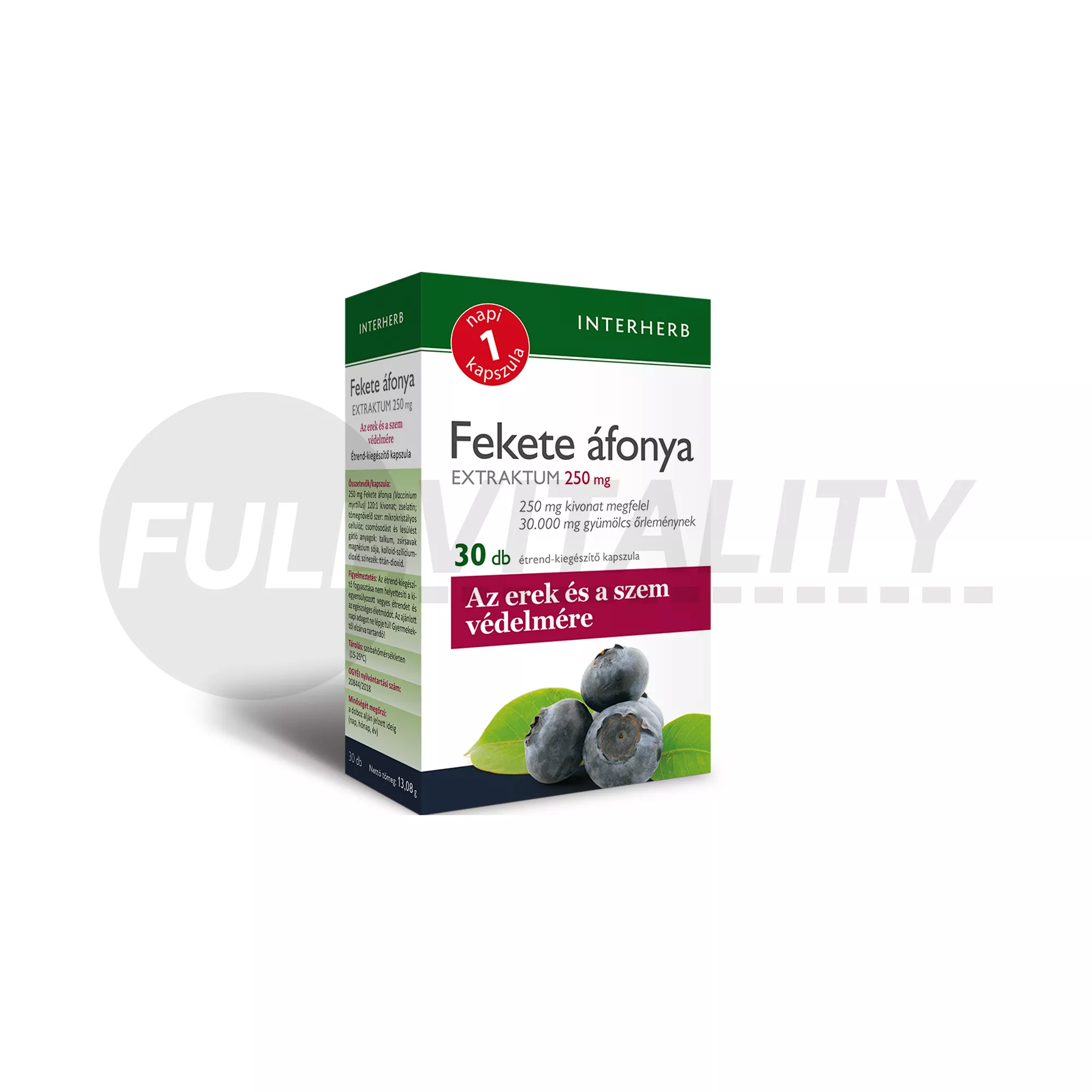 INTERHERB NAPI 1 FEKETE ÁFONYA EXTRAKTUM KAPSZULA 30DB