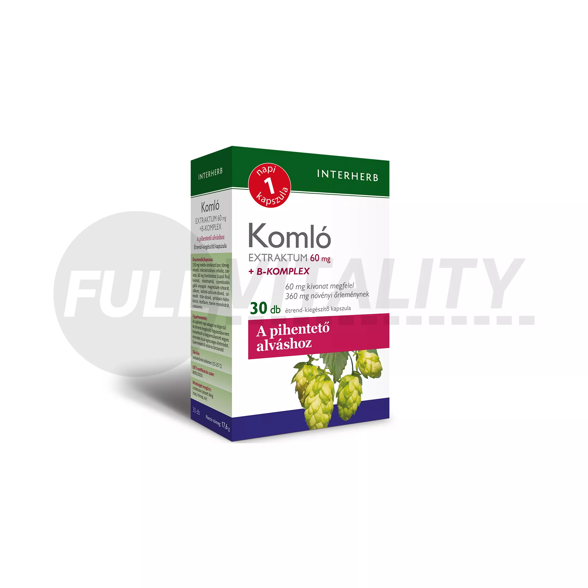 INTERHERB NAPI 1 KOMLÓ EXTRAKTUM + B-KOMPLEX KAPSZULA 30DB