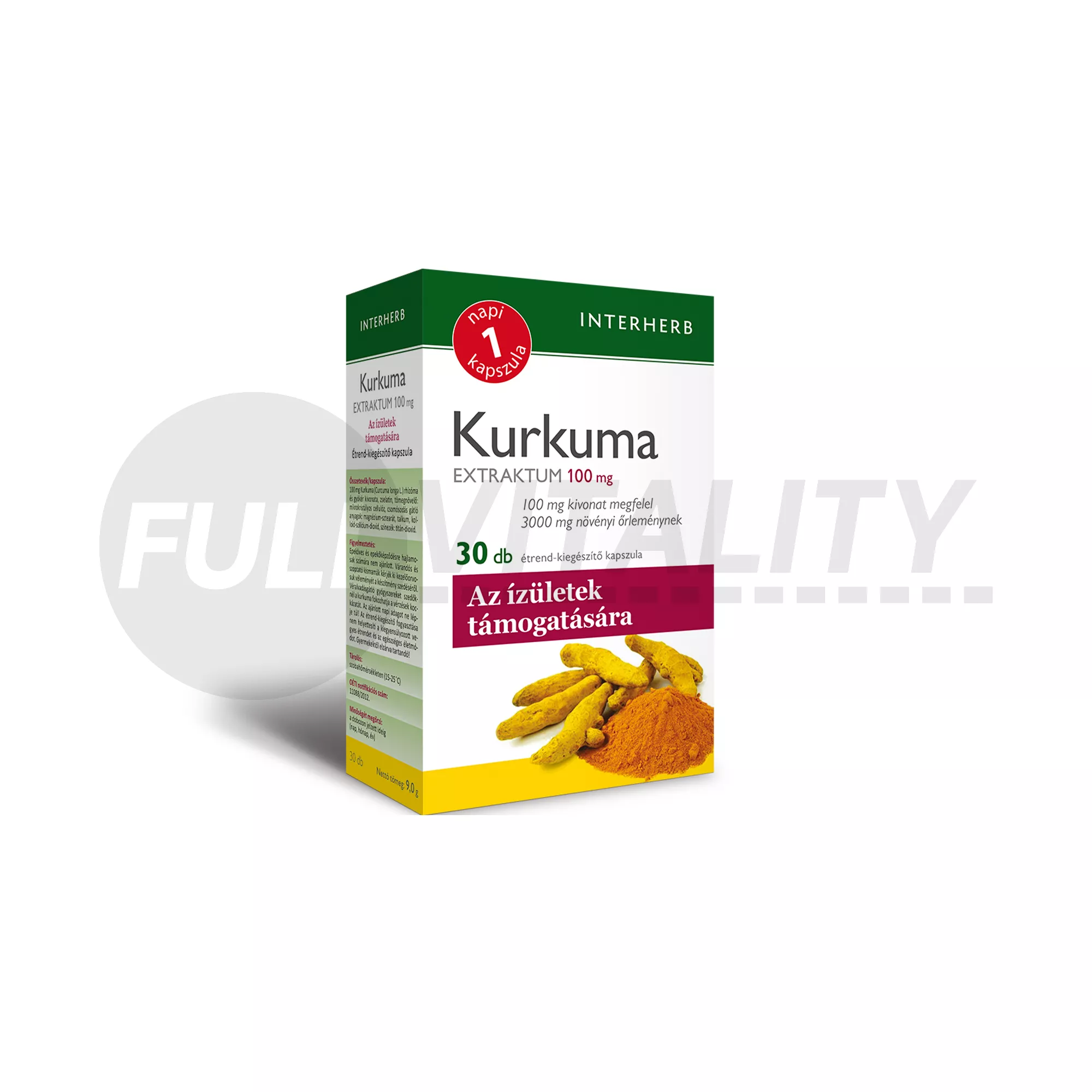 INTERHERB NAPI 1 KURKUMA EXTRAKTUM 100MG KAPSZULA 30DB