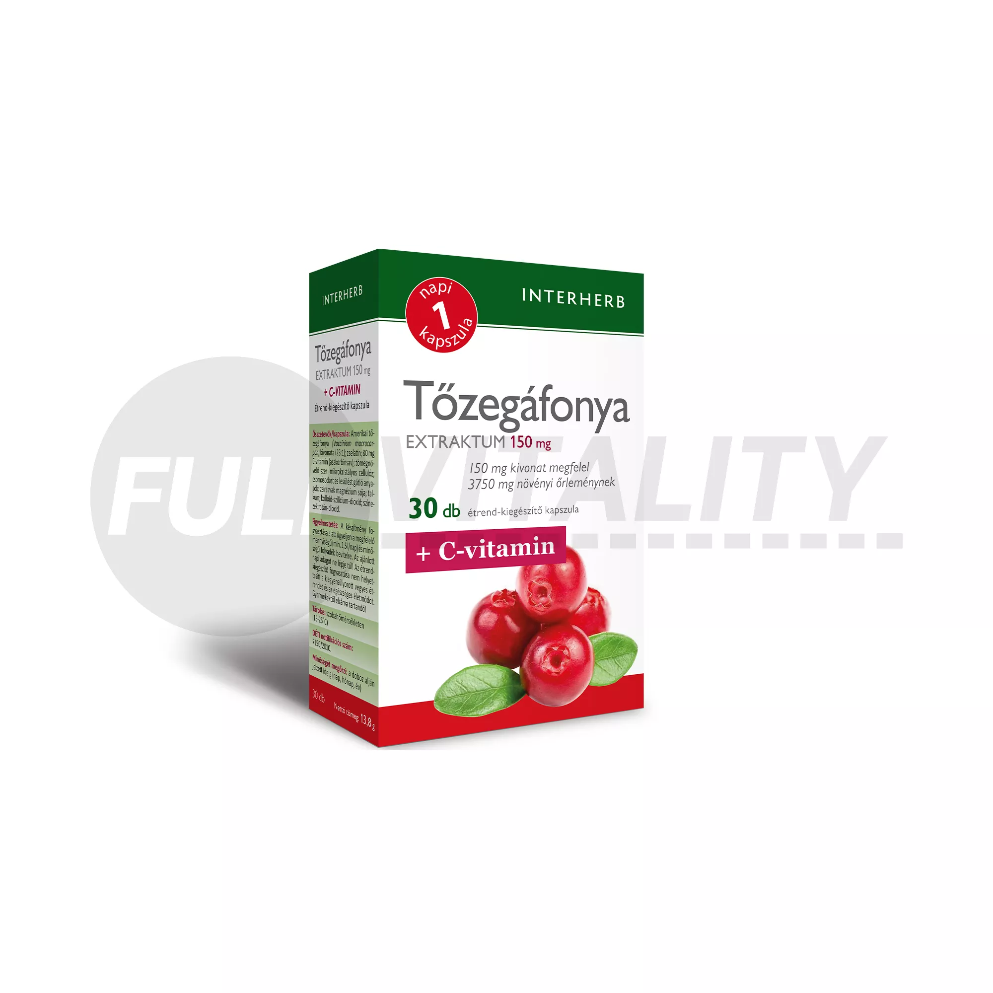 INTERHERB NAPI 1 TŐZEGÁFONYA EXTRAKTUM KAPSZULA 30DB