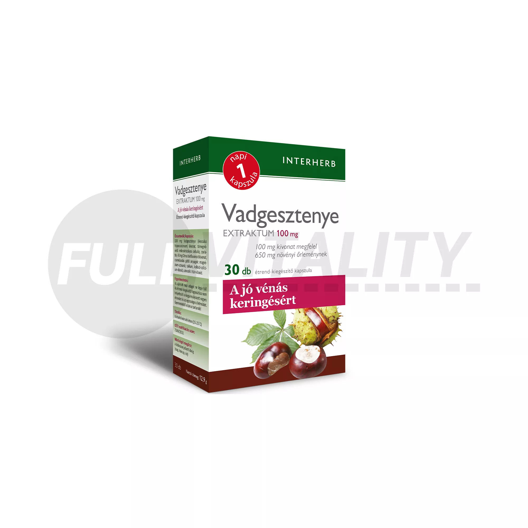 INTERHERB NAPI 1 VADGESZTENYE EXTRAKTUM KAPSZULA 30DB