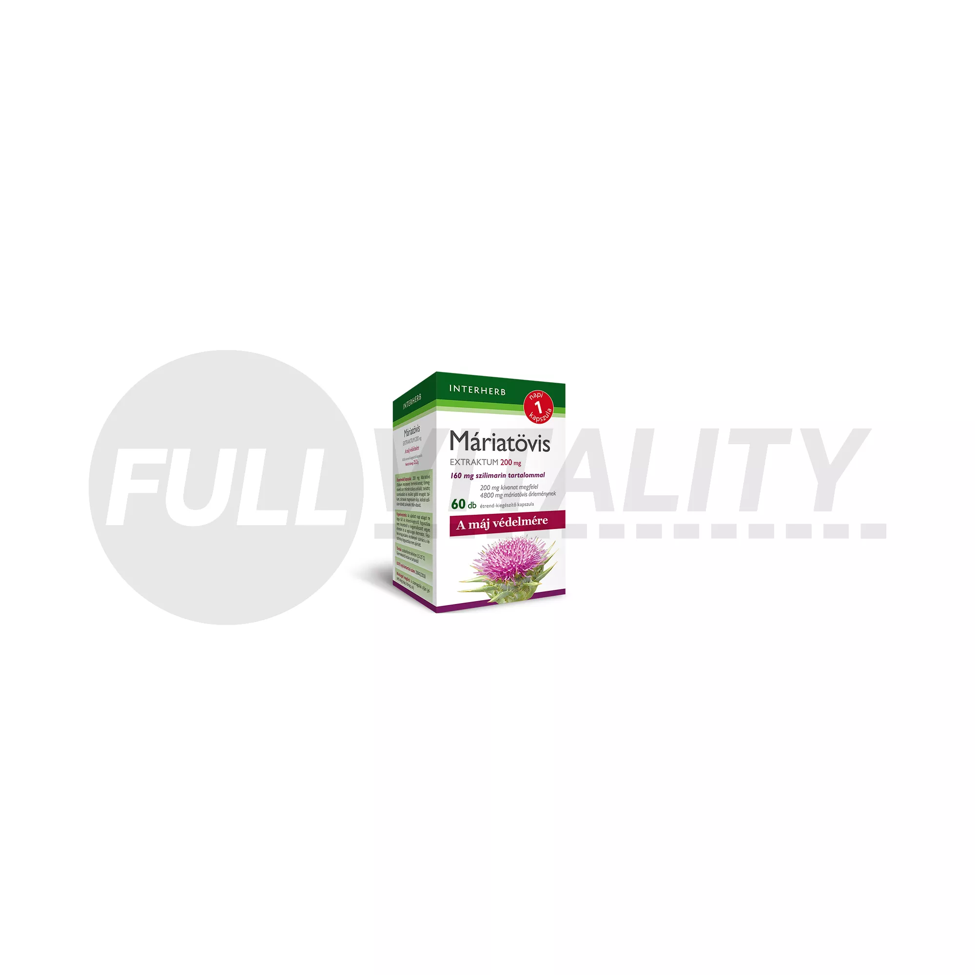 INTERHERB NAPI 1 MÁRIATÖVIS EXTRAKTUM 200 MG KAPSZULA 60DB