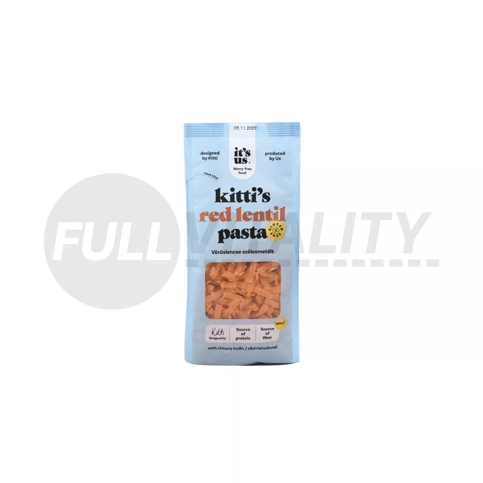 GLUTÉNMENTES ITS US KITTIS VÖRÖSLENCSE SZÉLESMETÉLT SZÁRAZTÉSZTA 200G