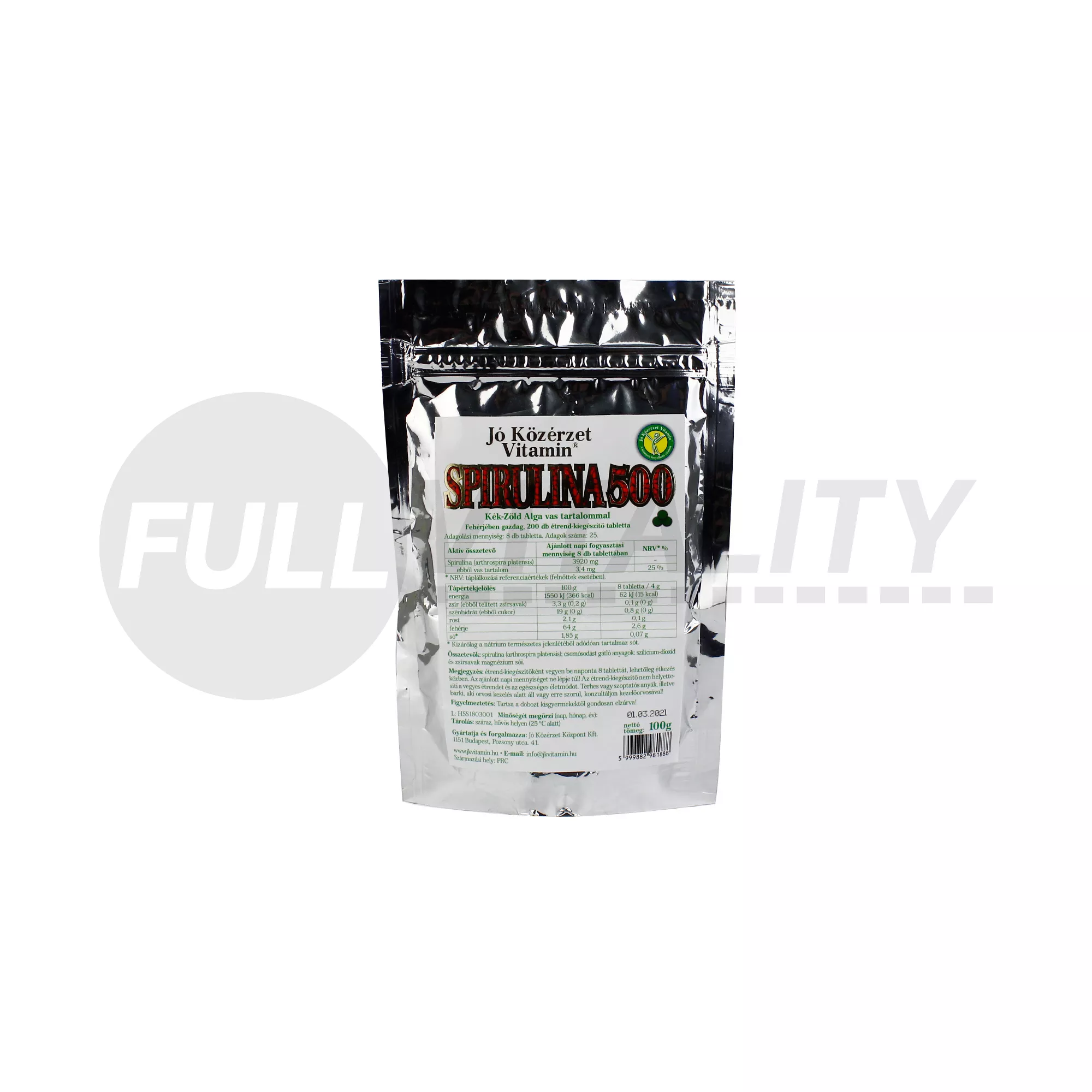 JÓ KÖZÉRZET SPIRULINA 500 200DB