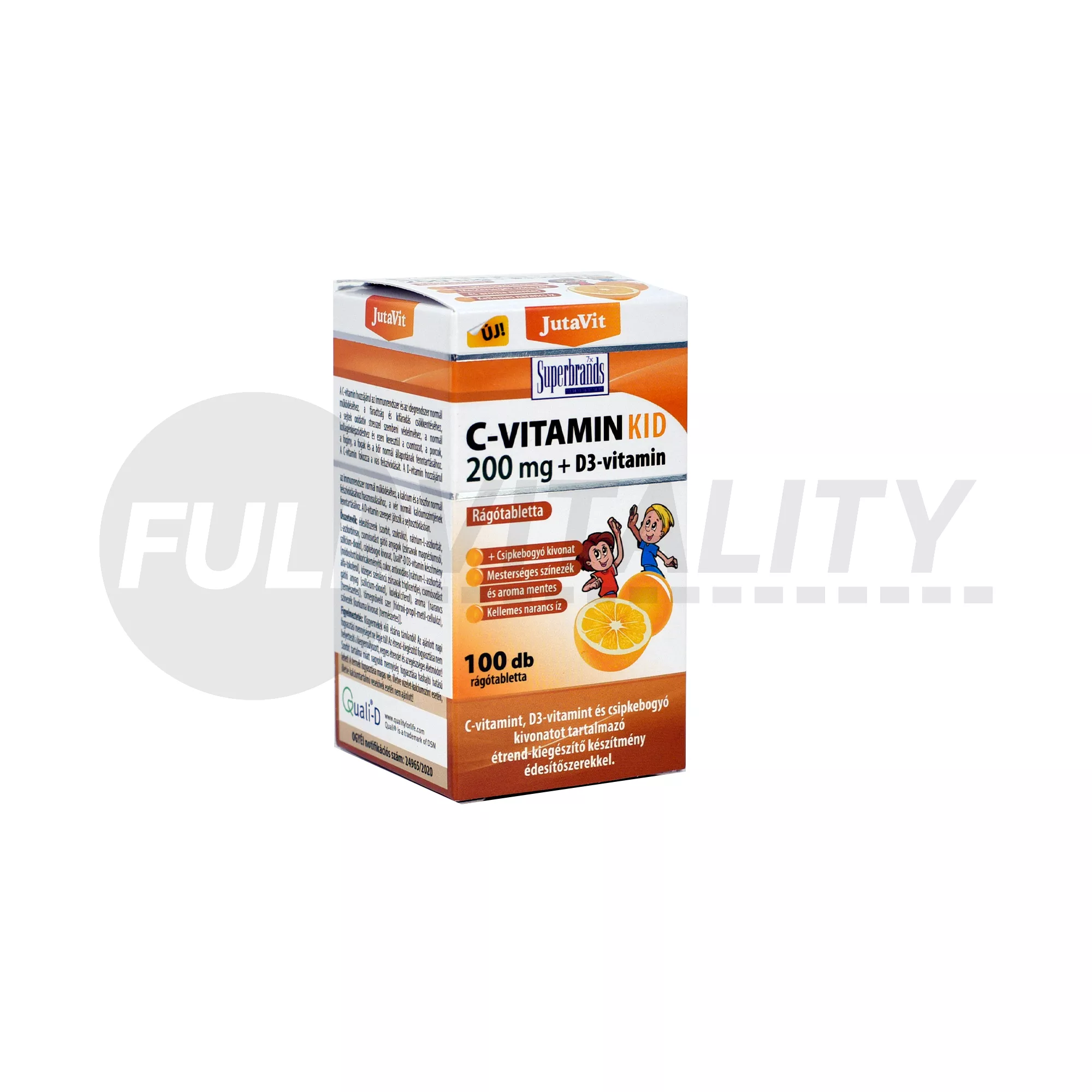 JUTAVIT C-VITAMIN KID 200MG+D3-VITAMIN 100DB