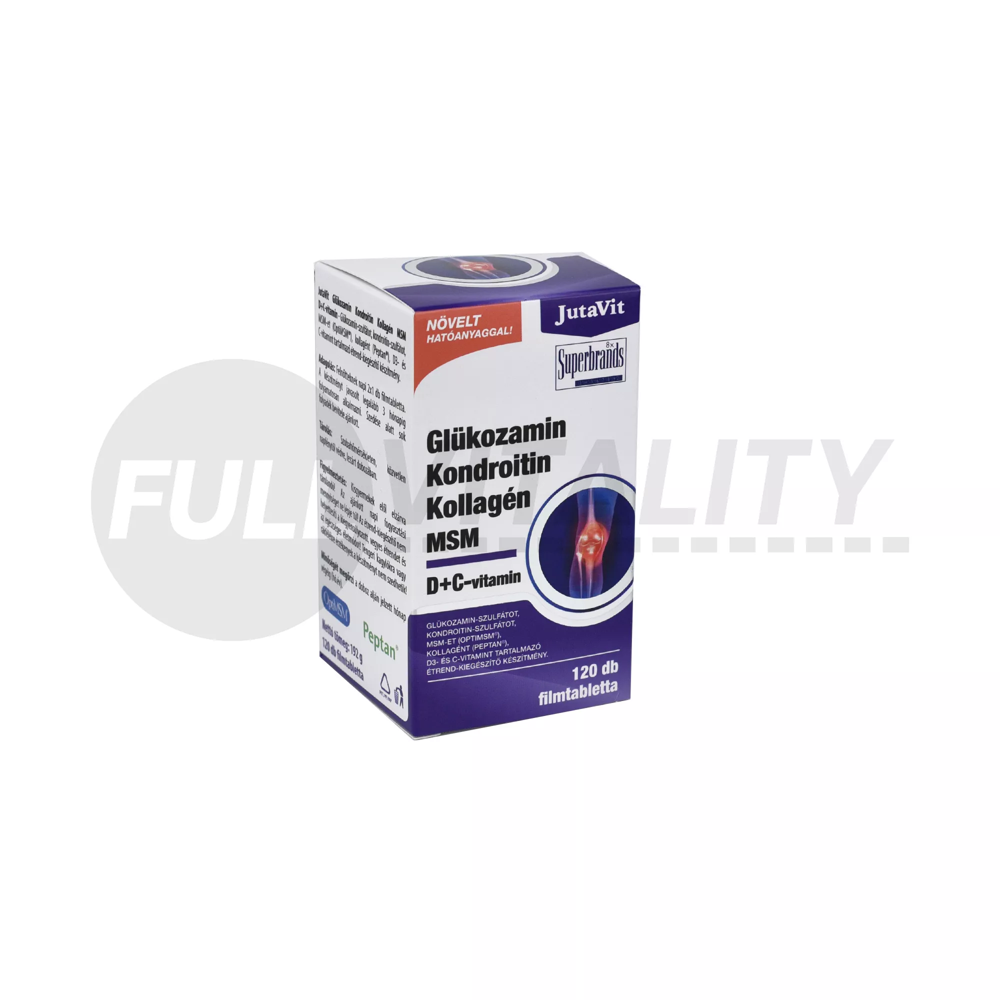 JUTAVIT GLÜKOZAMIN+KONDROITIN+KOLLAGÉN +MSM ÉS D+C-VITAMIN 120DB