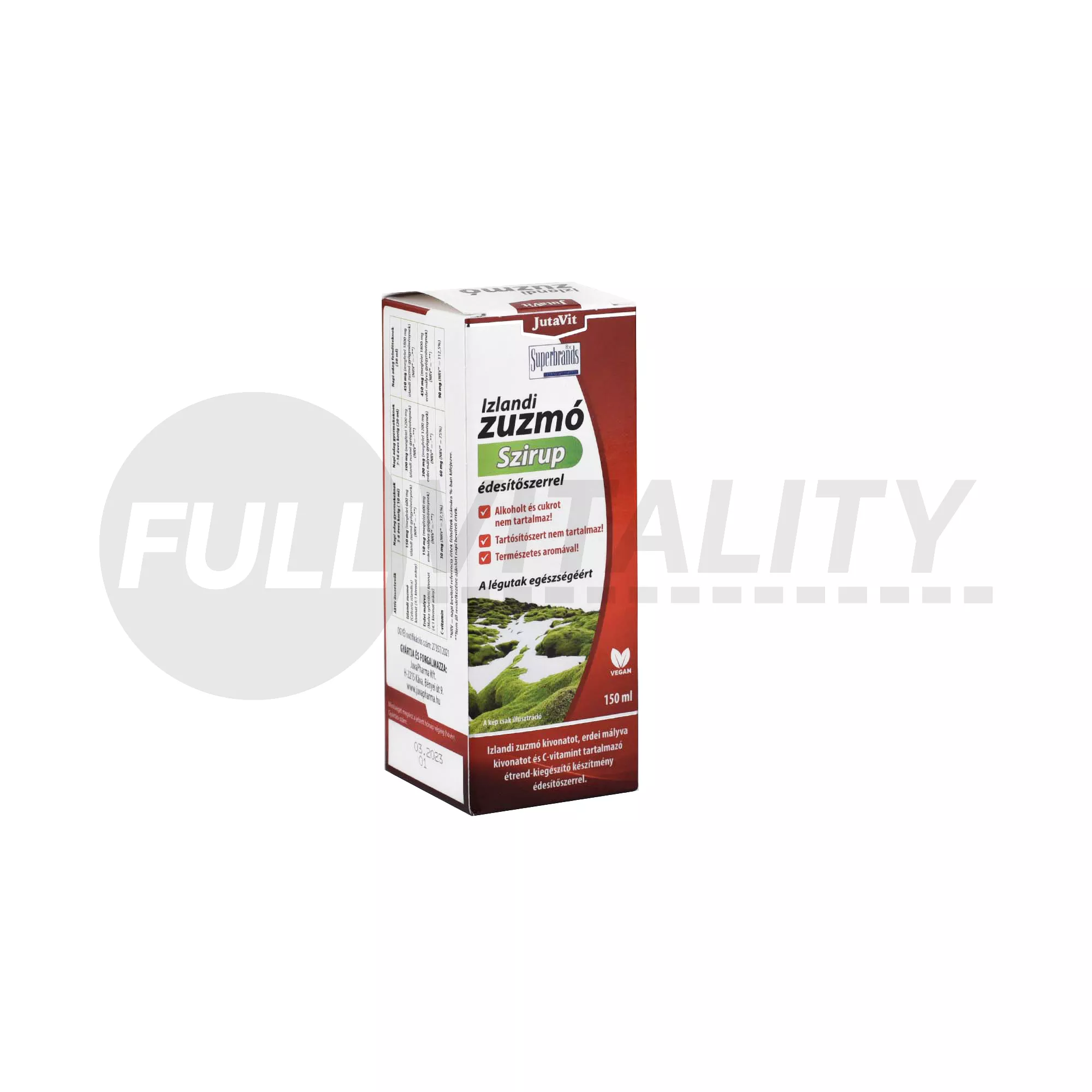 JUTAVIT IZLANDI ZUZMÓ SZIRUP VEGÁN 150ML