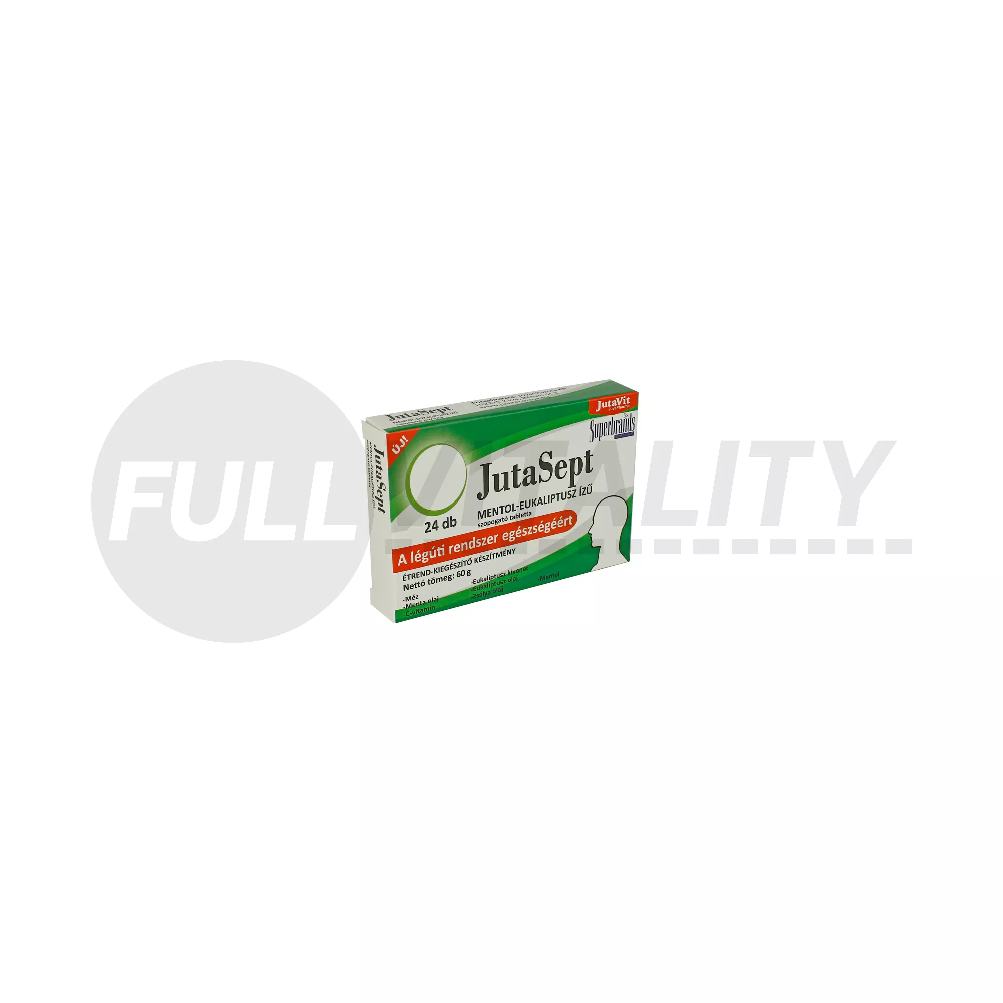 JUTAVIT JUTASEPT MENTOL-EUKALIPTUSZ ÍZŰ SZOPOGATÓ TABLETTA 24DB