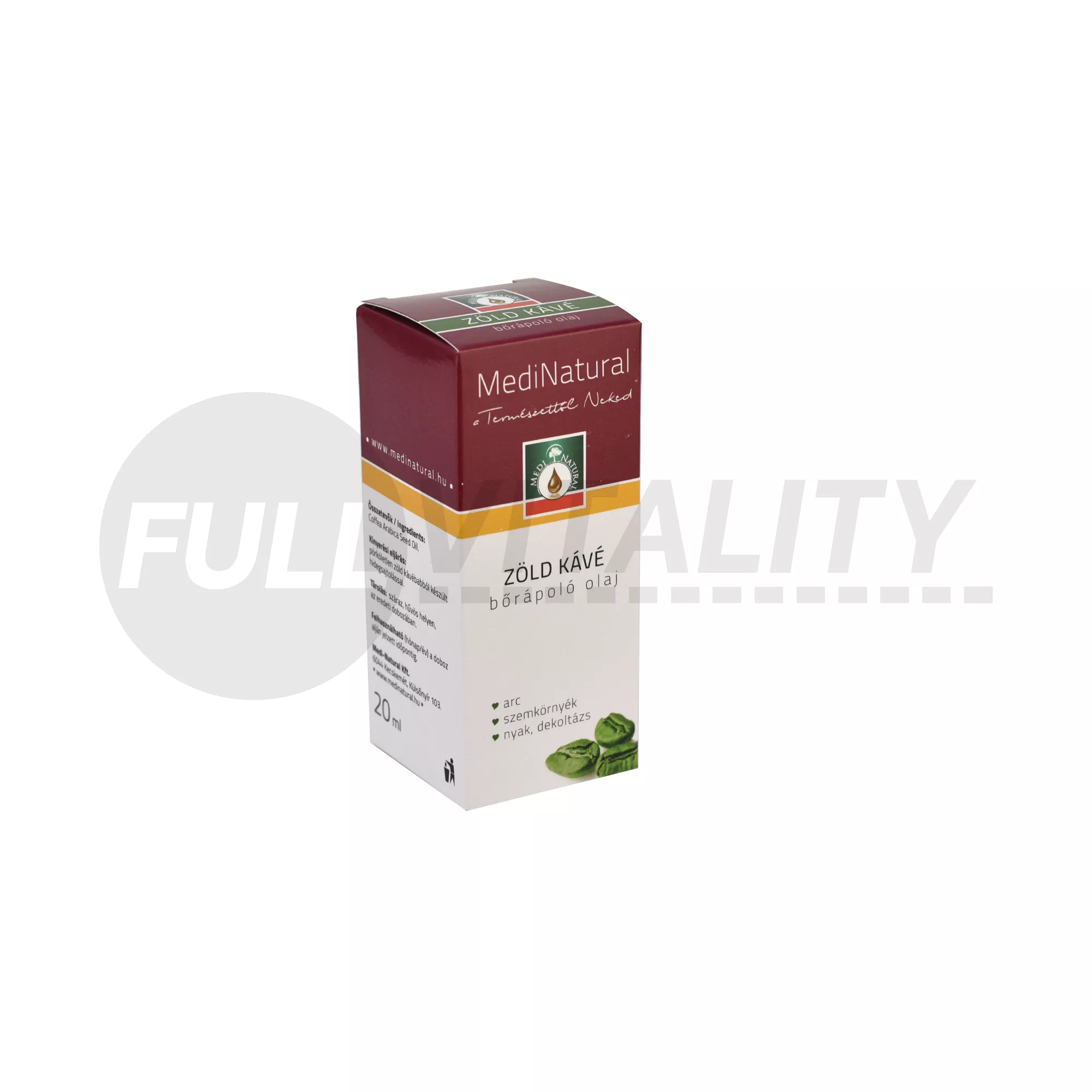 MEDINATURAL ZÖLD KÁVÉ BŐRÁPOLÓ OLAJ 20ML