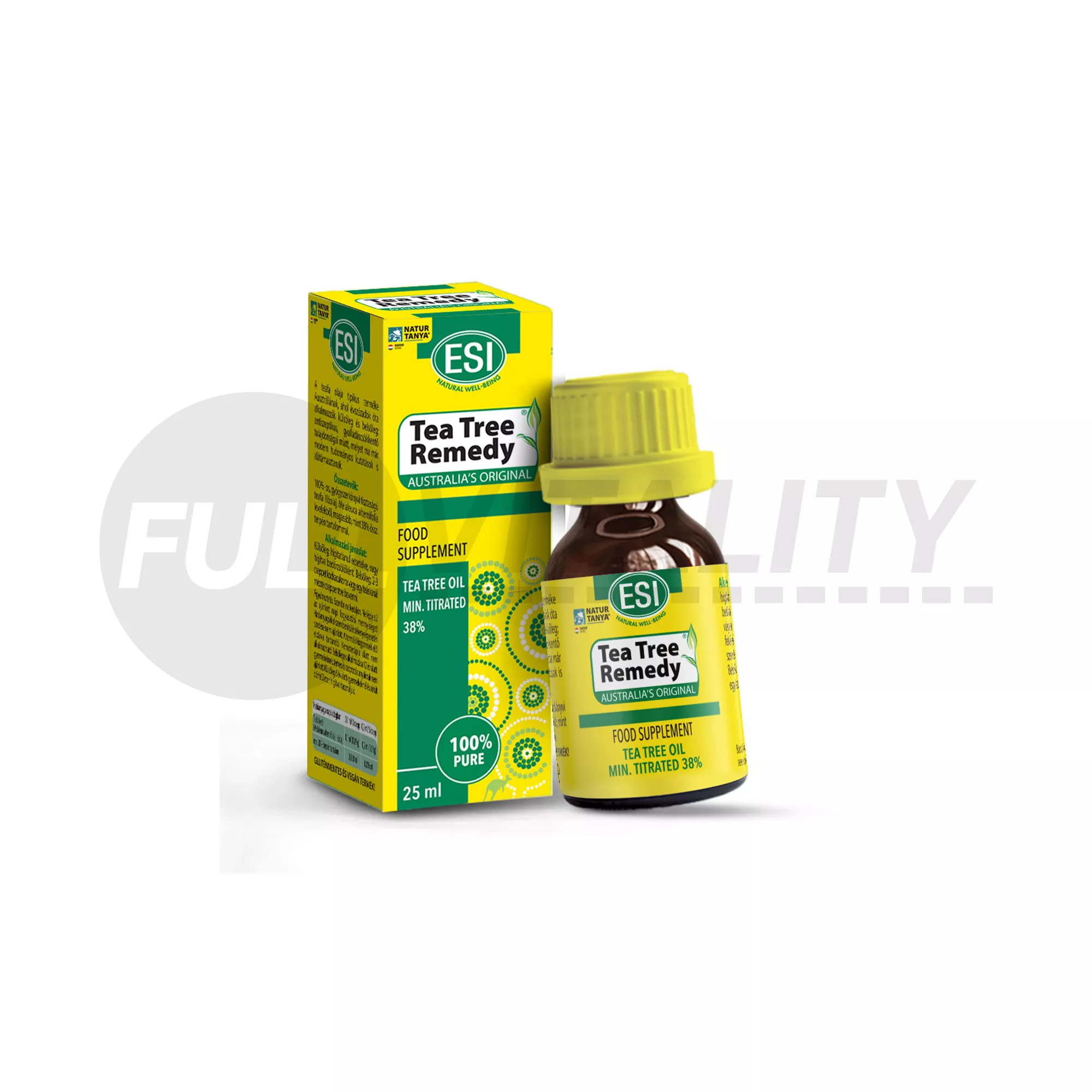NATUR TANYA ESI 100%-OS AUSZTRÁL TEAFA OLAJ - GYÓGYSZERKÖNYVI TISZTASÁG  25ML