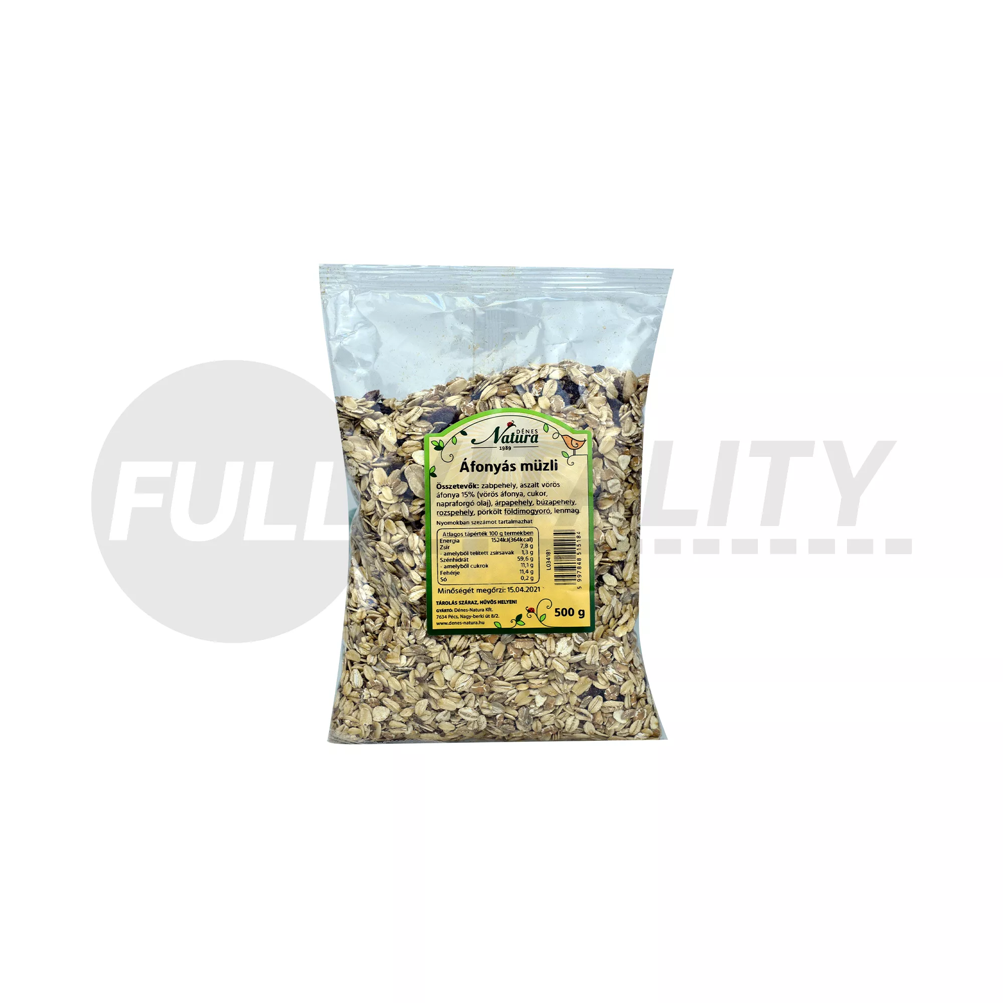 DÉNES NATURA ÁFONYÁS MÜZLI 500G