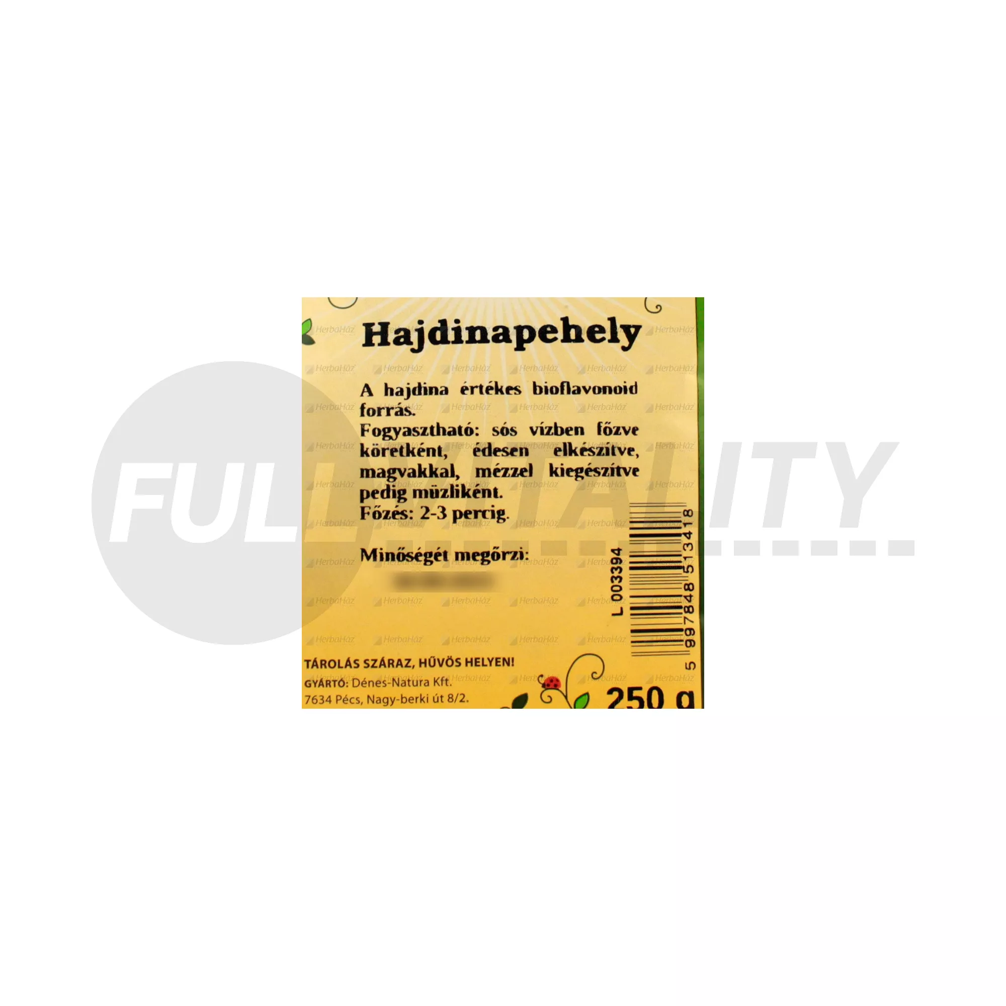 DÉNES NATURA HAJDINAPEHELY 250G