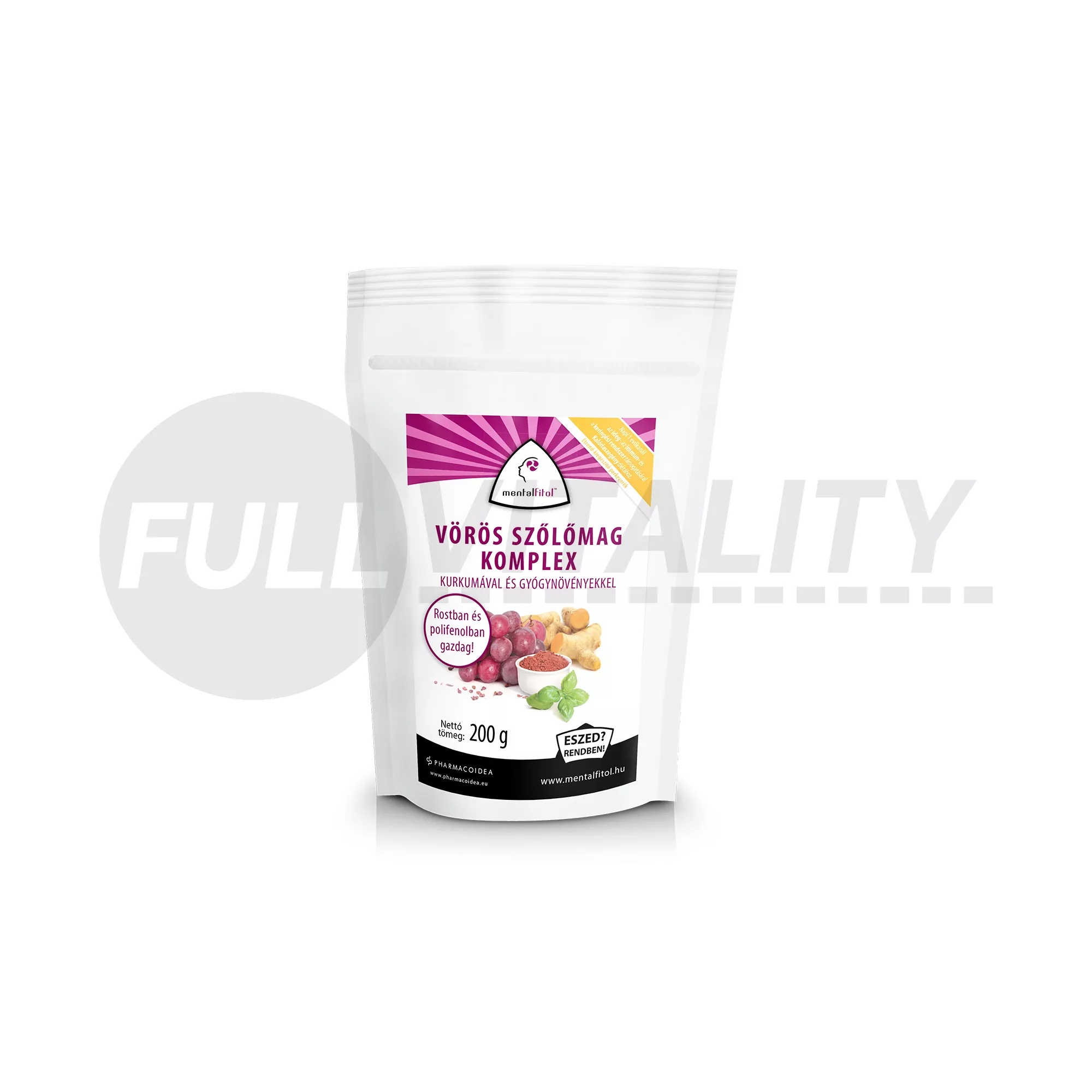 PHARMACOIDEA MENTALFITOL VÖRÖS SZŐLŐMAG KOMPLEX PORKEVERÉK 200G
