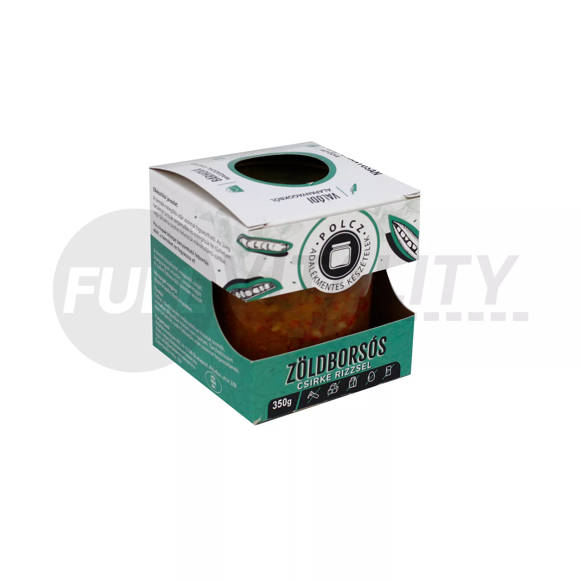 POLCZ ADALÉKMENTES KÉSZÉTELEK ZÖLDBORSÓS CSIRKE RIZZSEL 350G