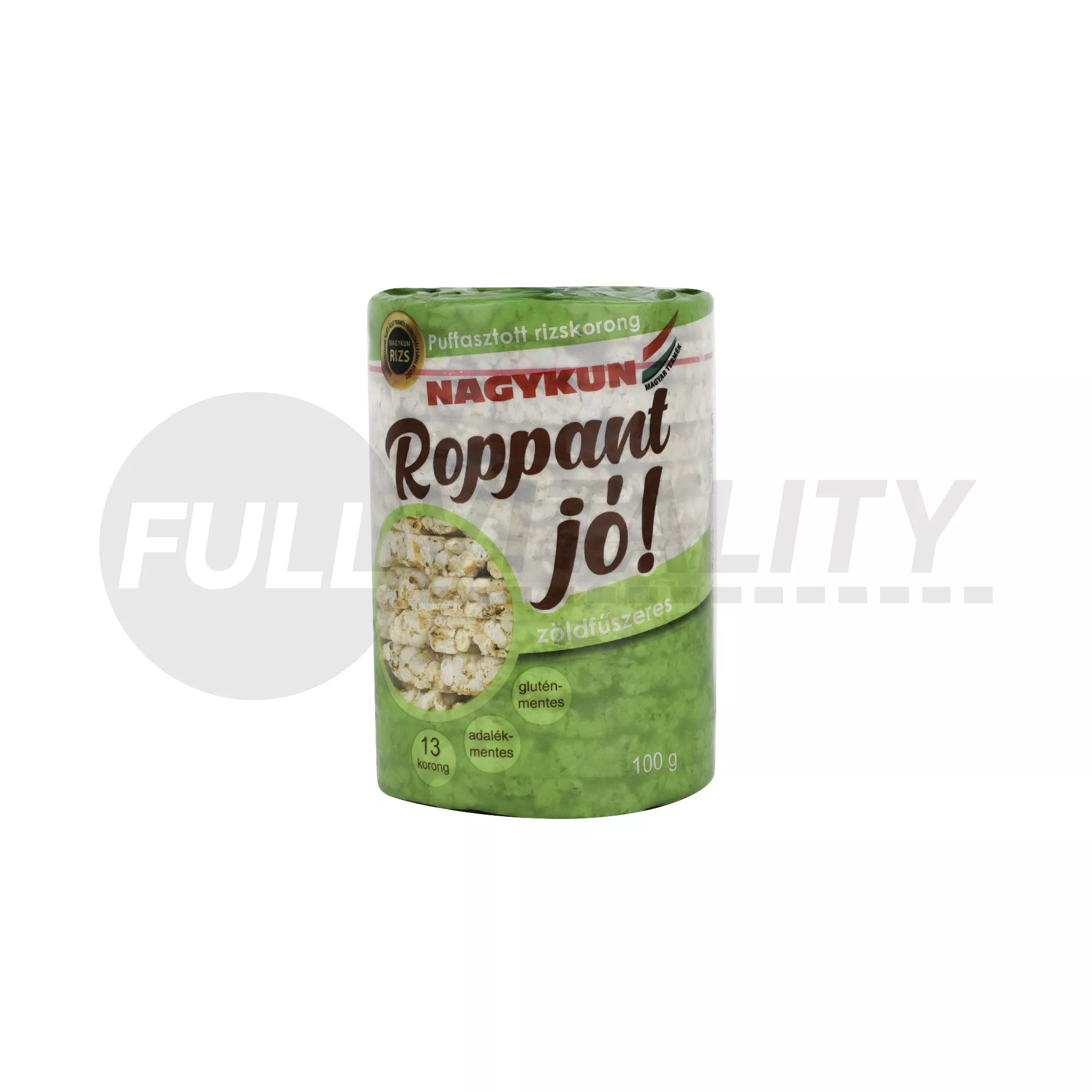 GLUTÉNMENTES ROPPANT JÓ! PUFFASZTOTT RIZSKORONG ZÖLDFŰSZERES 100G