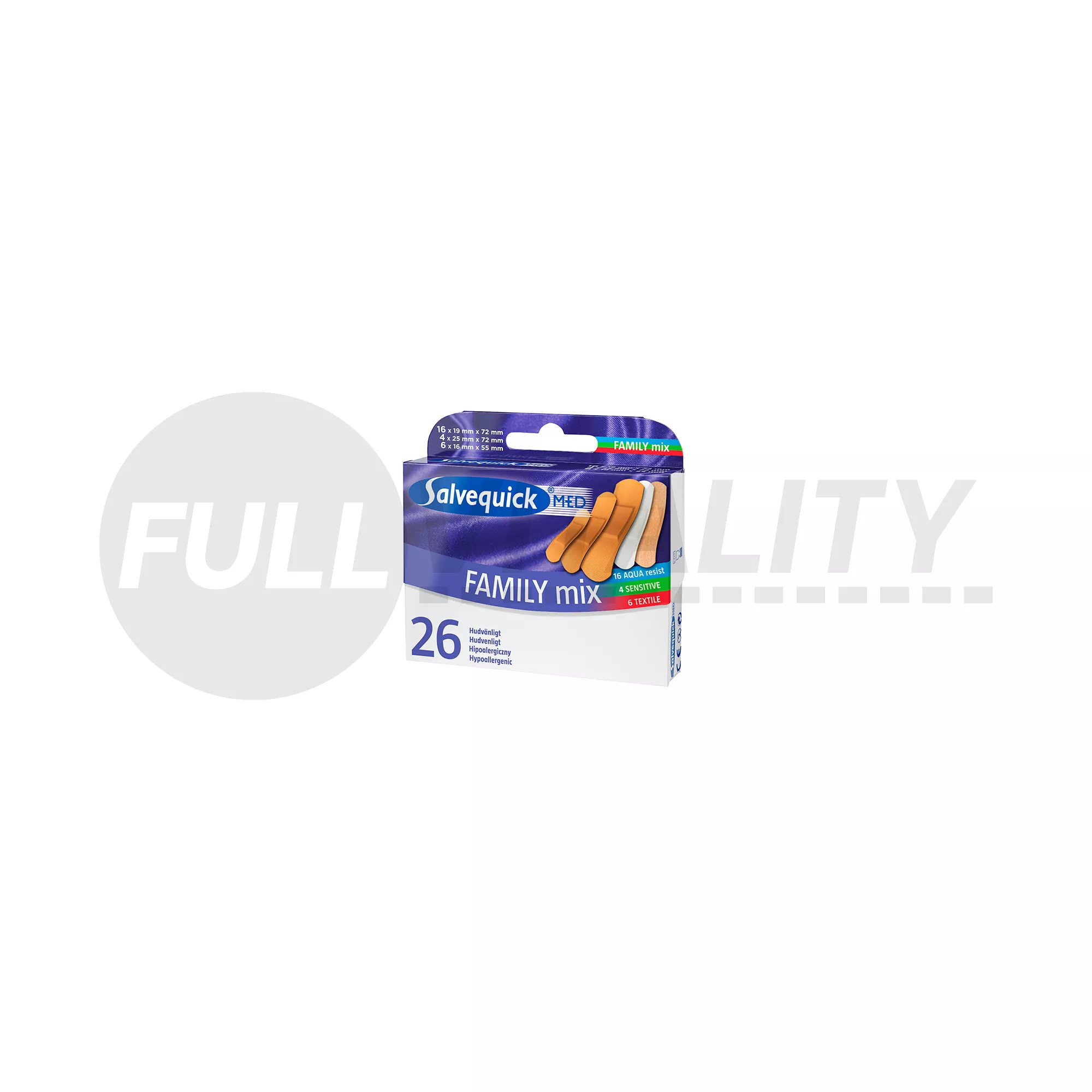 SALVEQUICK SEBTAPASZ MED FAMILY MIX 26DB