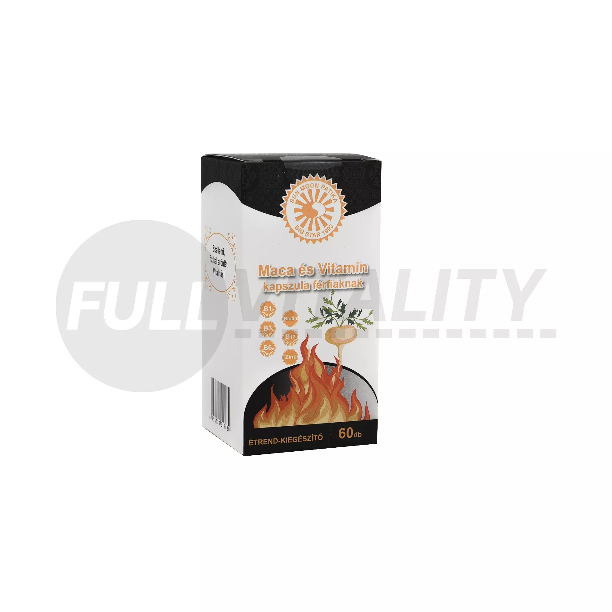 SUN MOON MACA ÉS VITAMIN  KAPSZULA FÉRFIAKNAK 60DB