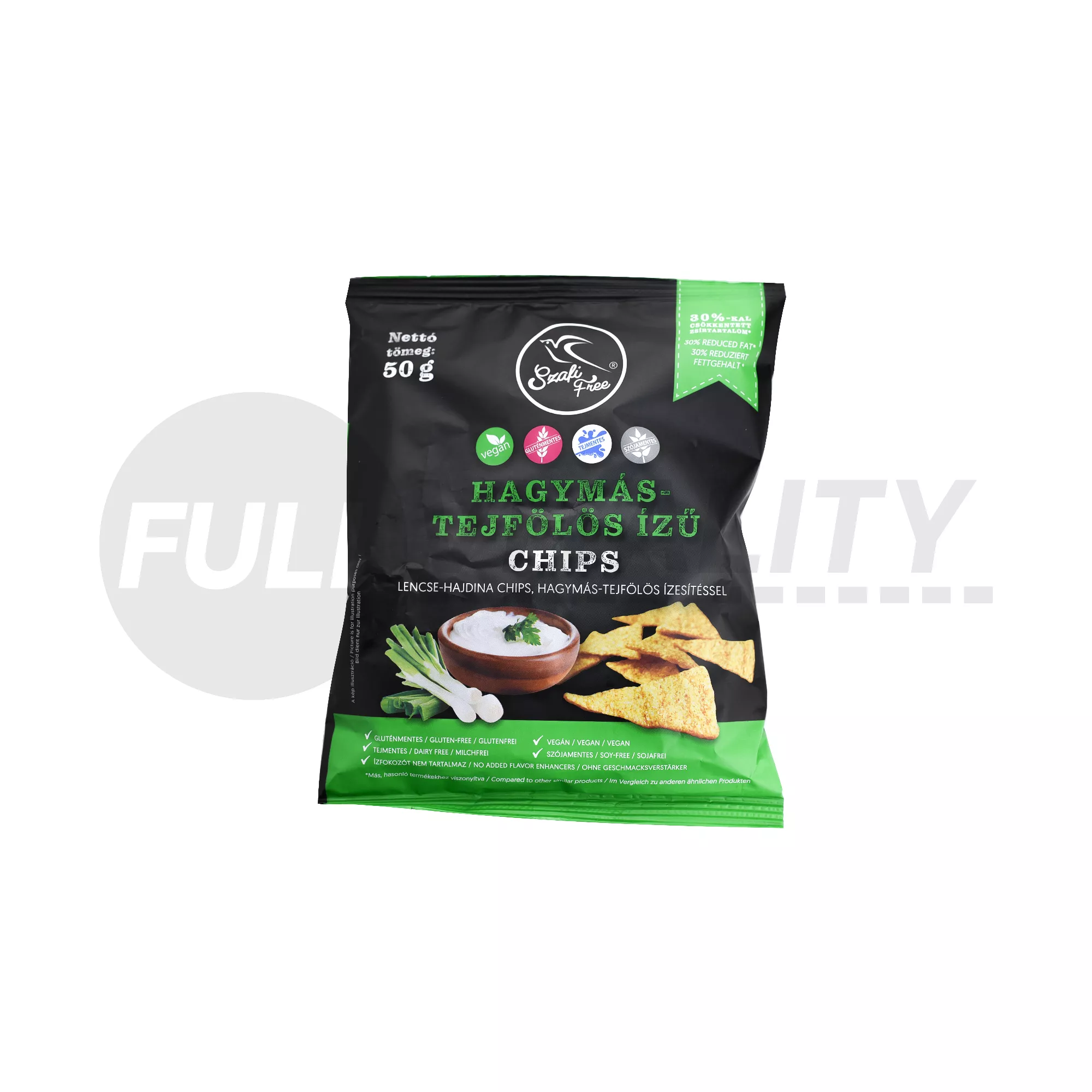 SZAFI FREE GLUTÉNMENTES HAGYMÁS-TEJFÖLÖS ÍZŰ CHIPS 50G