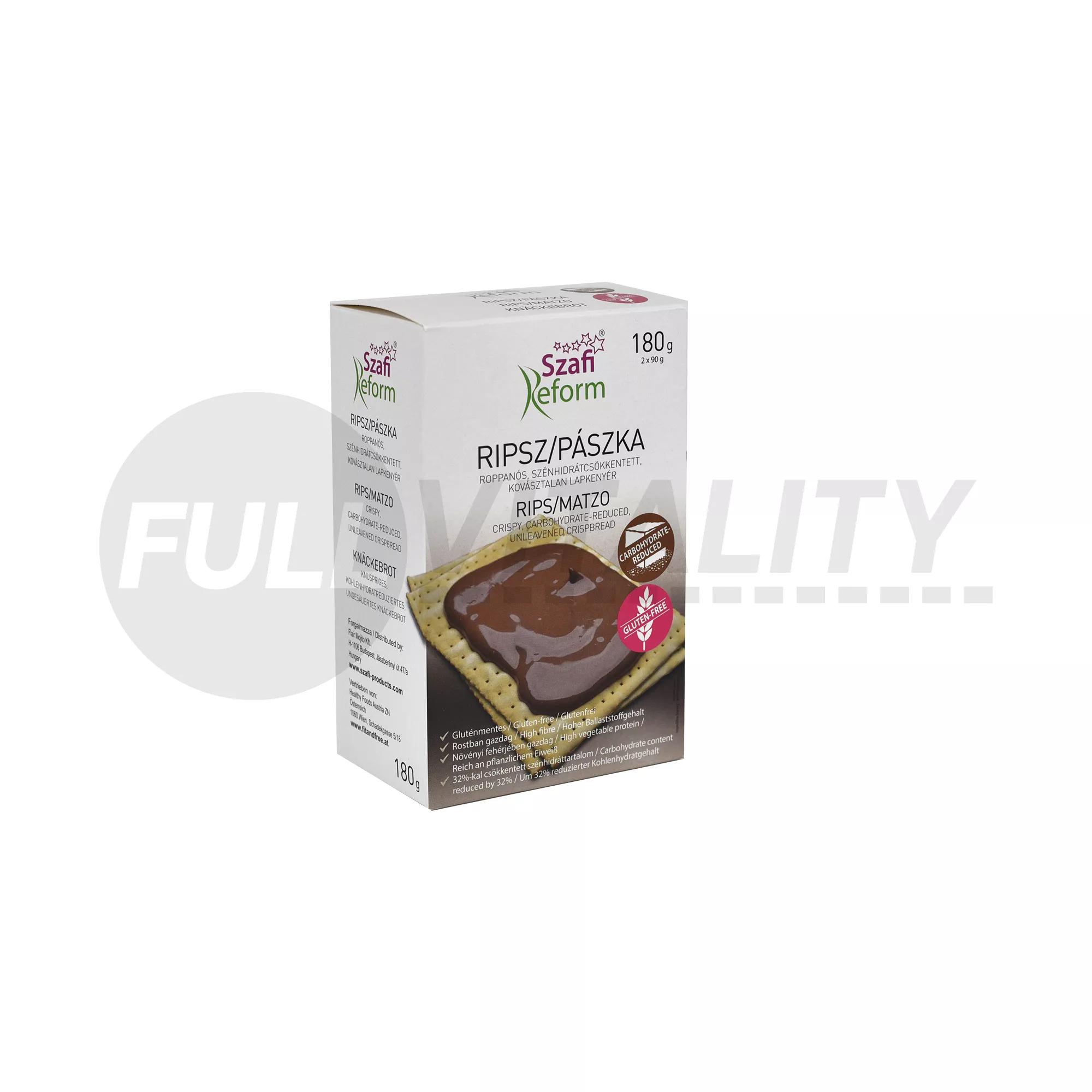 SZAFI REFORM GLUTÉNMENTES SZÉNHIDRÁTCSÖKKENTETT RIPSZ/PÁSZKA 180G