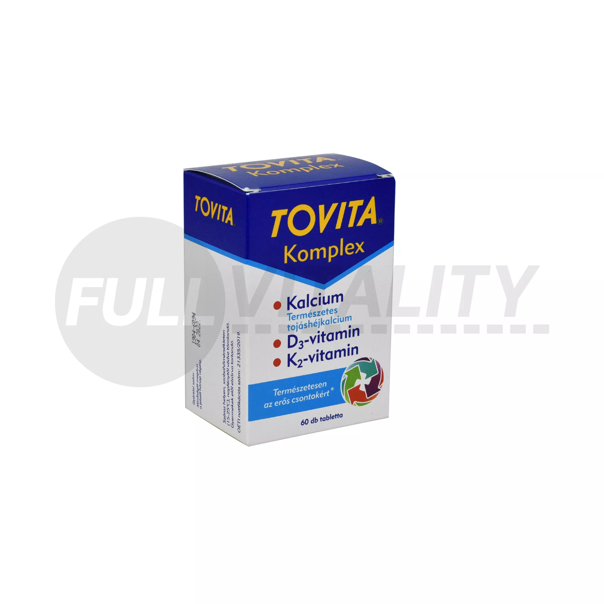TOVITA KOMPLEX TOJÁSHÉJKALCIUMOT D3-VITAMINT ÉS K2-VITAMINT TARTALMAZÓ ÉTREND-KIEGÉSZÍTŐ 60DB