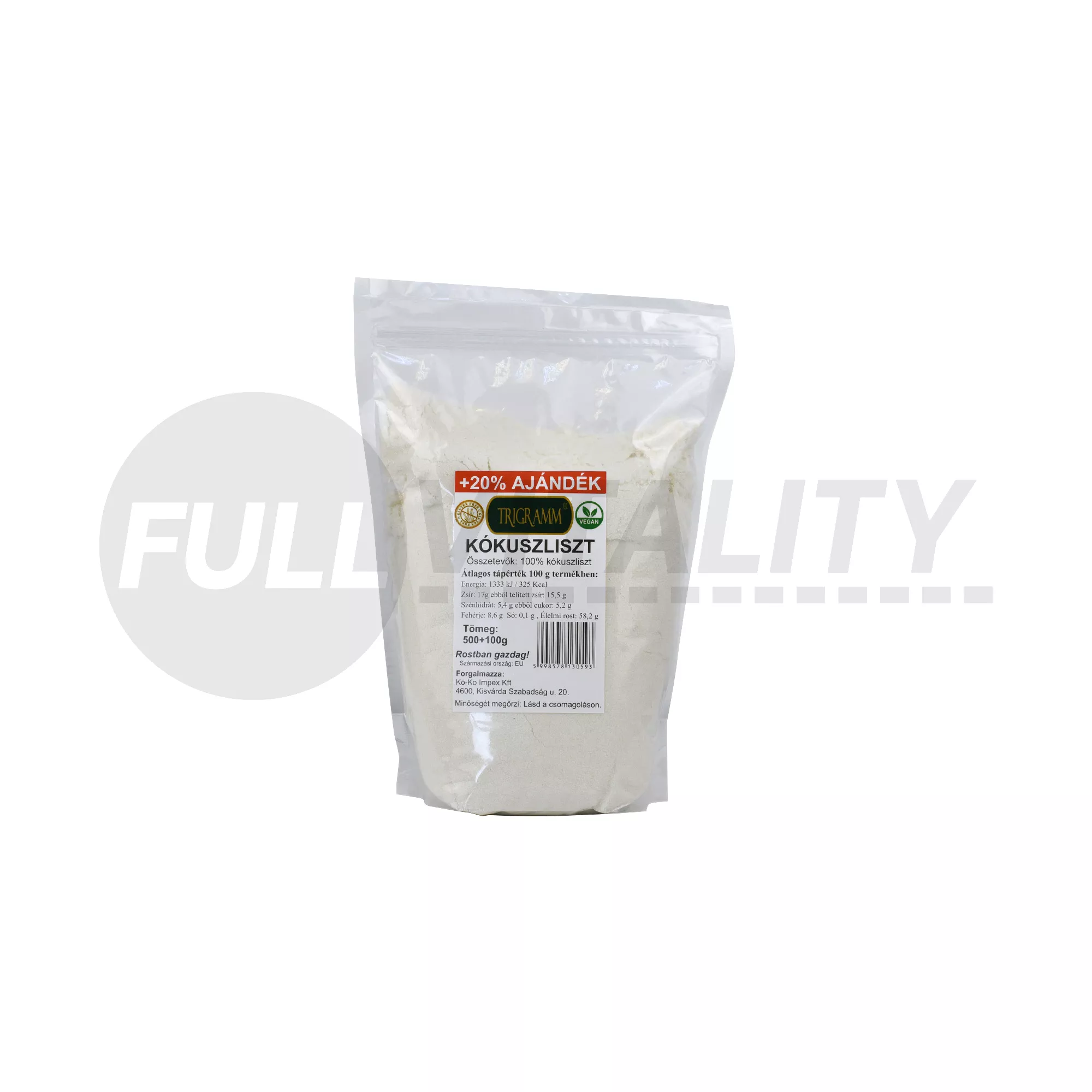 TRIGRAMM KÓKUSZLISZT VEGÁN 500+100G AJÁNDÉK