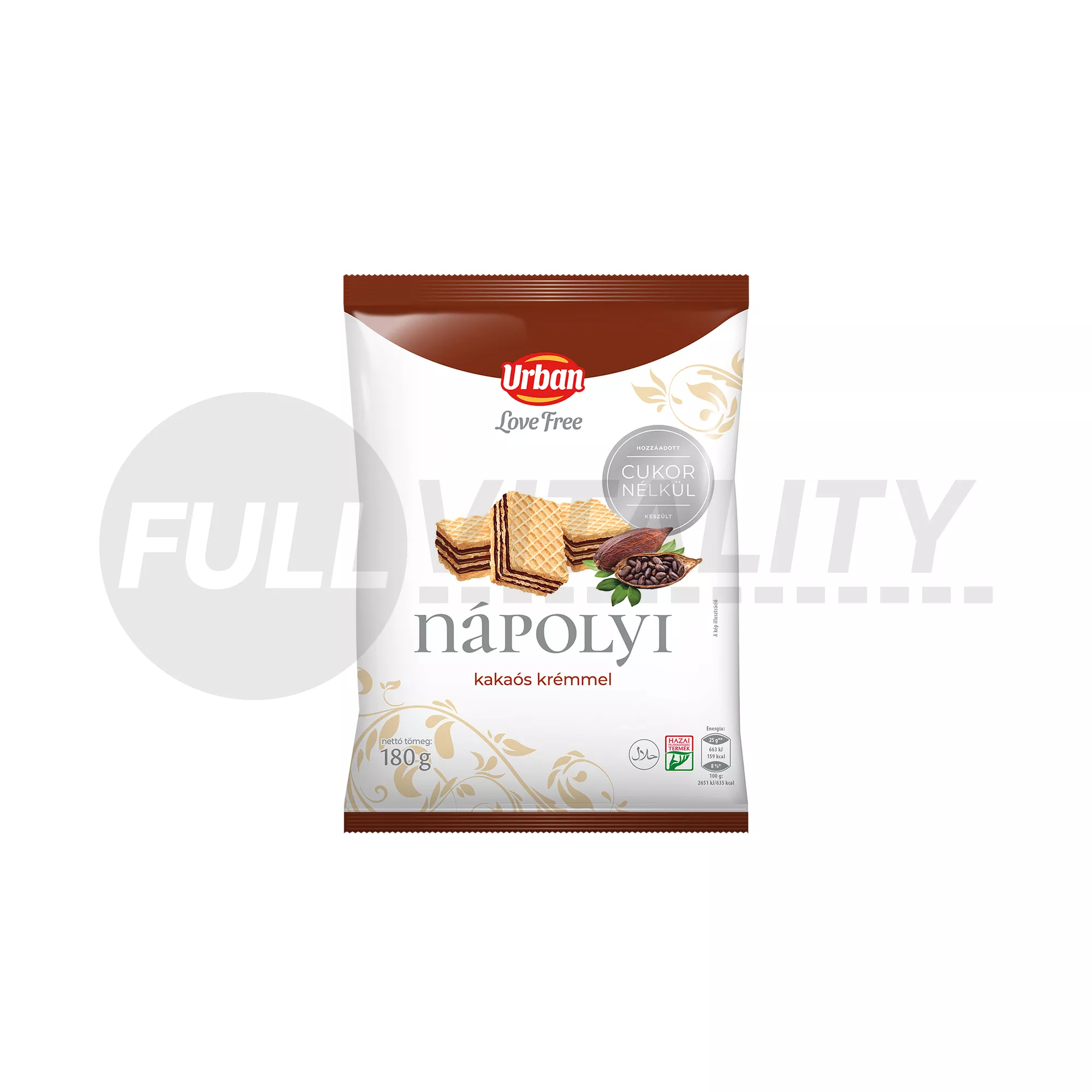 URBAN LOVE FREE KAKAÓS NÁPOLYI HOZZÁADOTT CUKOR NÉLKÜL 180G