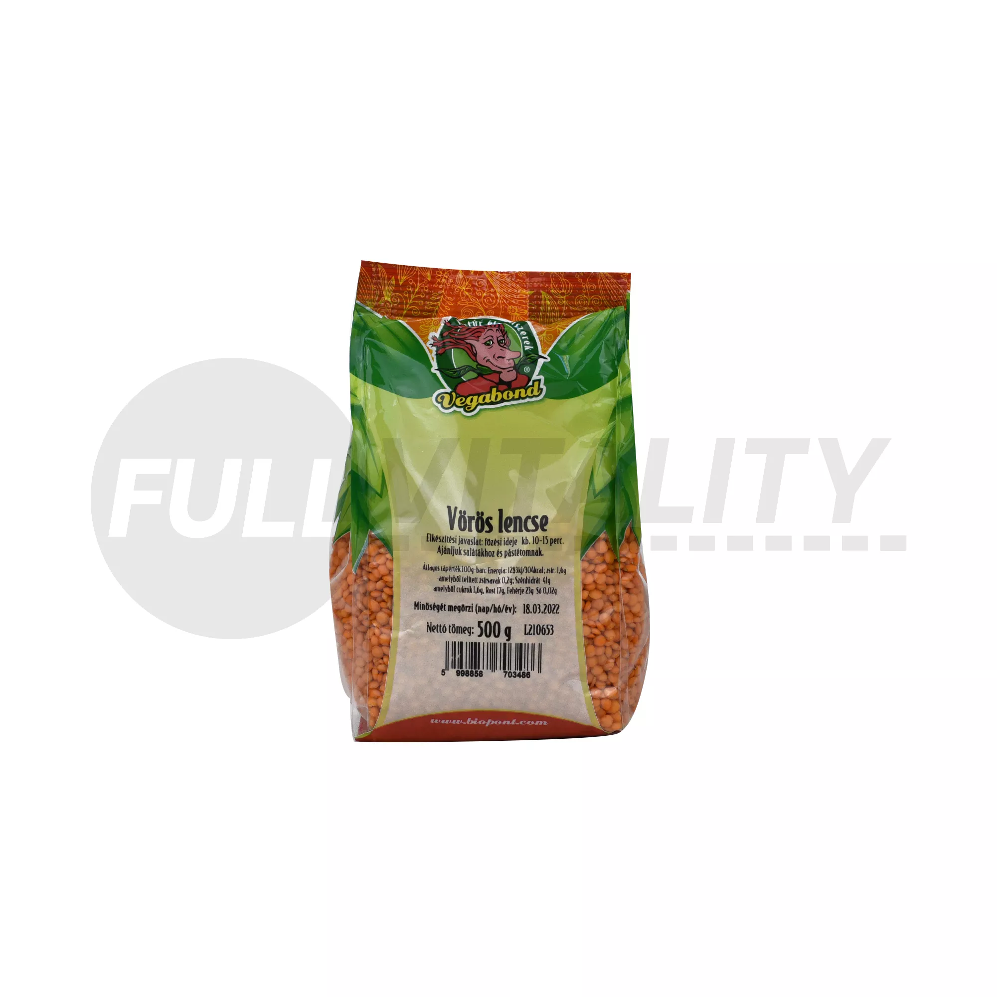 VEGABOND VÖRÖS LENCSE 500G