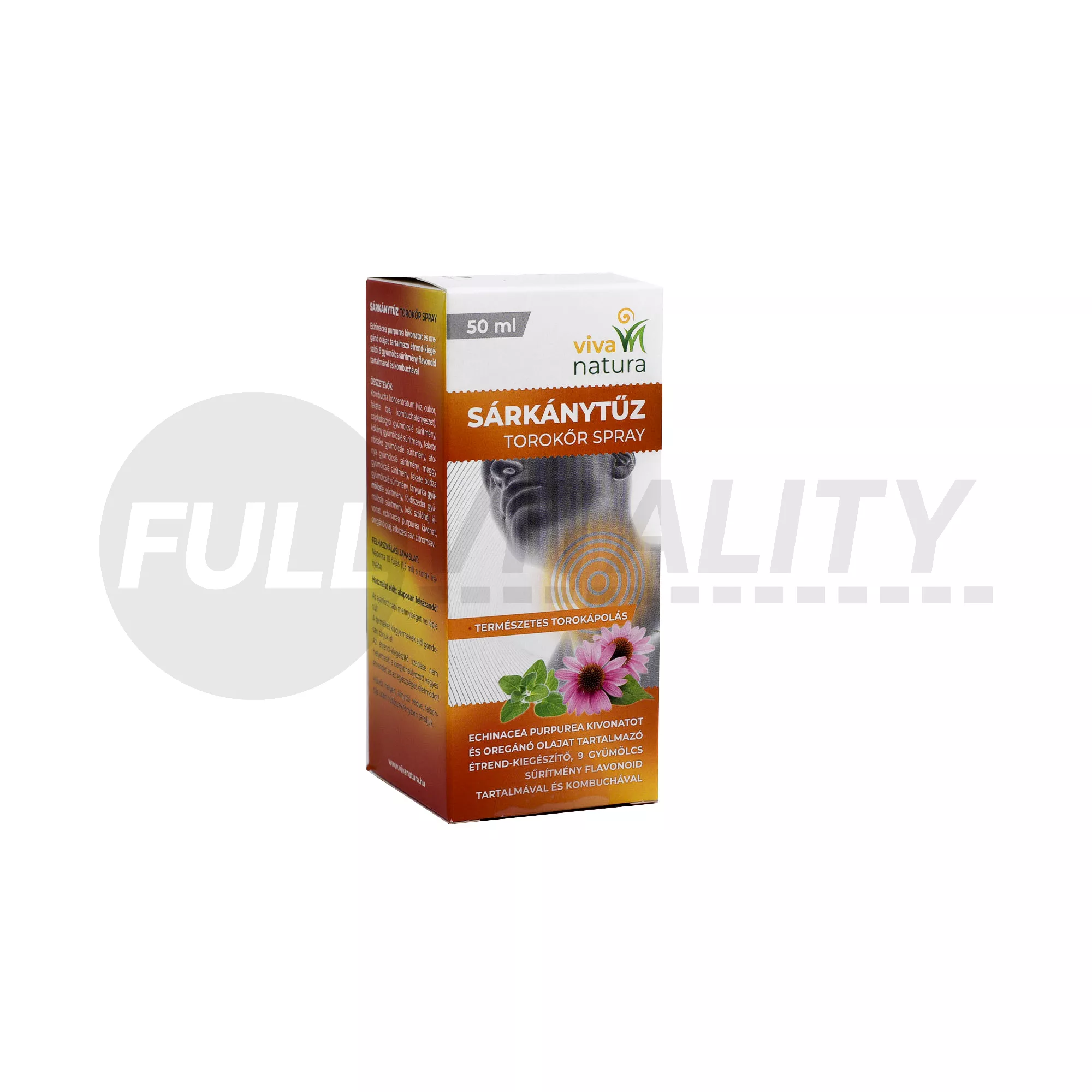 VIVA NATURA SÁRKÁNYTŰZ TOROKŐR SPRAY ECHINACEA PURPUREA KIVONATOT-OREGÁNÓ OLAJAT TARTALMAZ 50ML