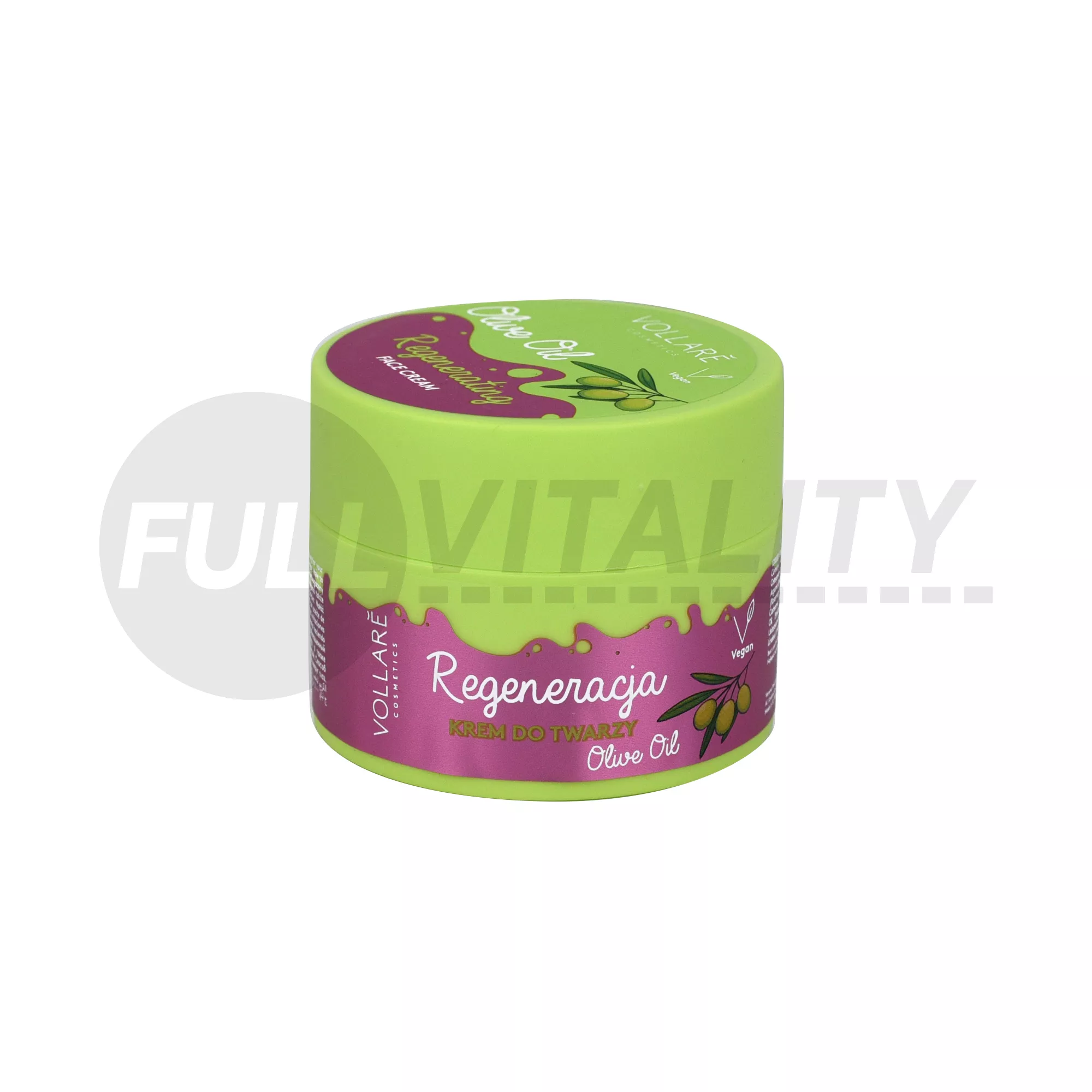 VOLLARÉ OLÍVA OLAJOS BŐRREGENERÁLÓ ÉS BŐRKISIMÍTÓ ARCKRÉM 100% VEGÁN 50ML