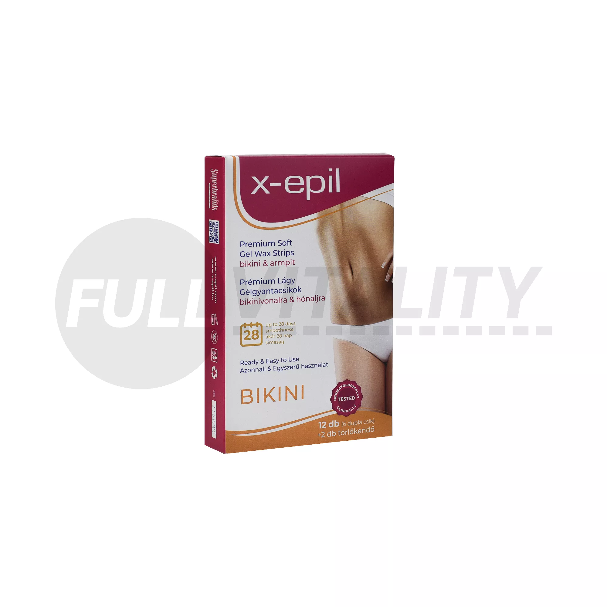 X-EPIL HASZNÁLATRA KÉSZ PRÉMIUM GÉLGYANTACSÍKOK BIKINI-HÓNALJRA 12DB